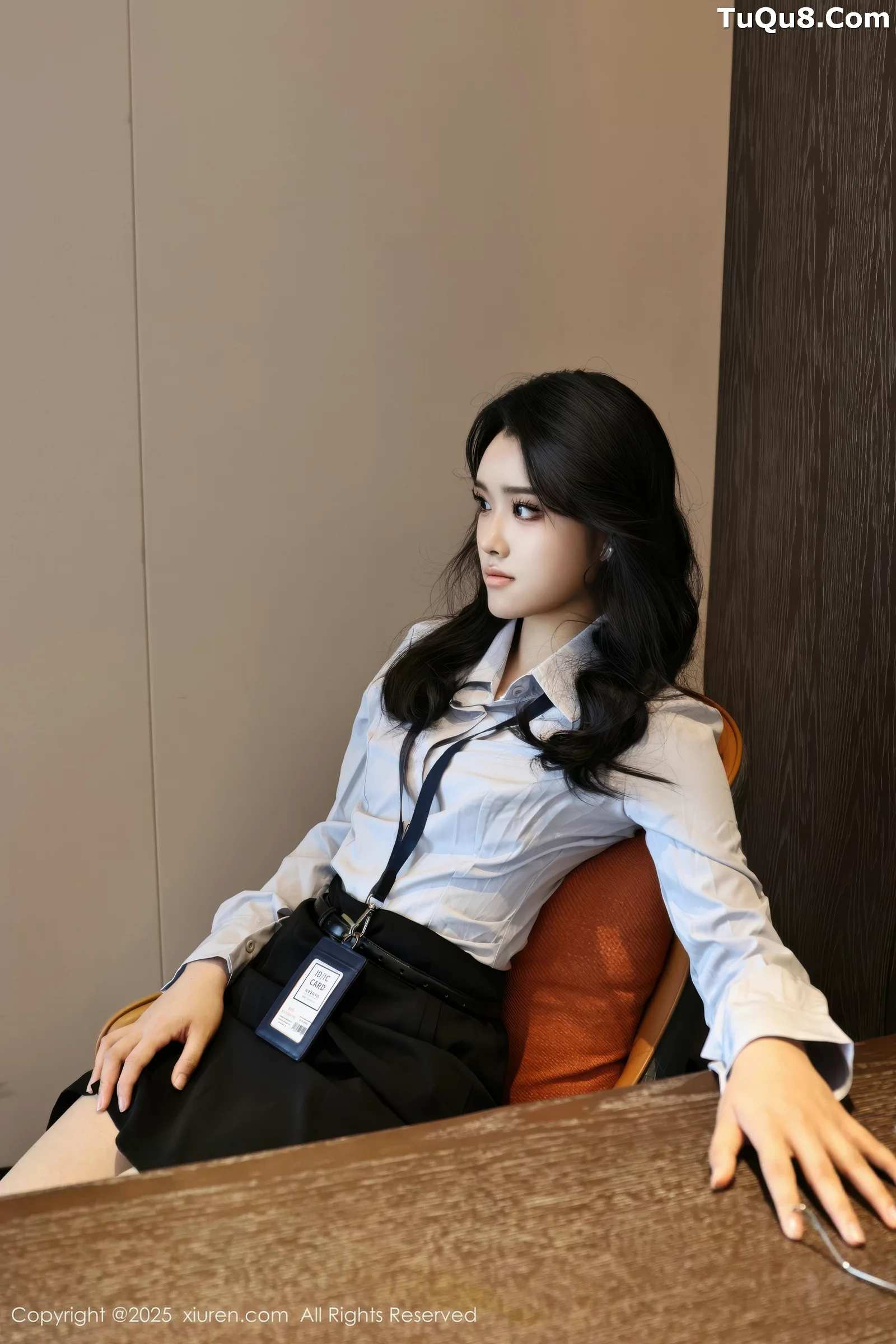 Xgyw.Org_[XiuRen秀人网]No.10674_模特糯梨子性感蓝色衬衫配黑短裙露超薄肉丝秀曼妙身姿诱惑写真60P