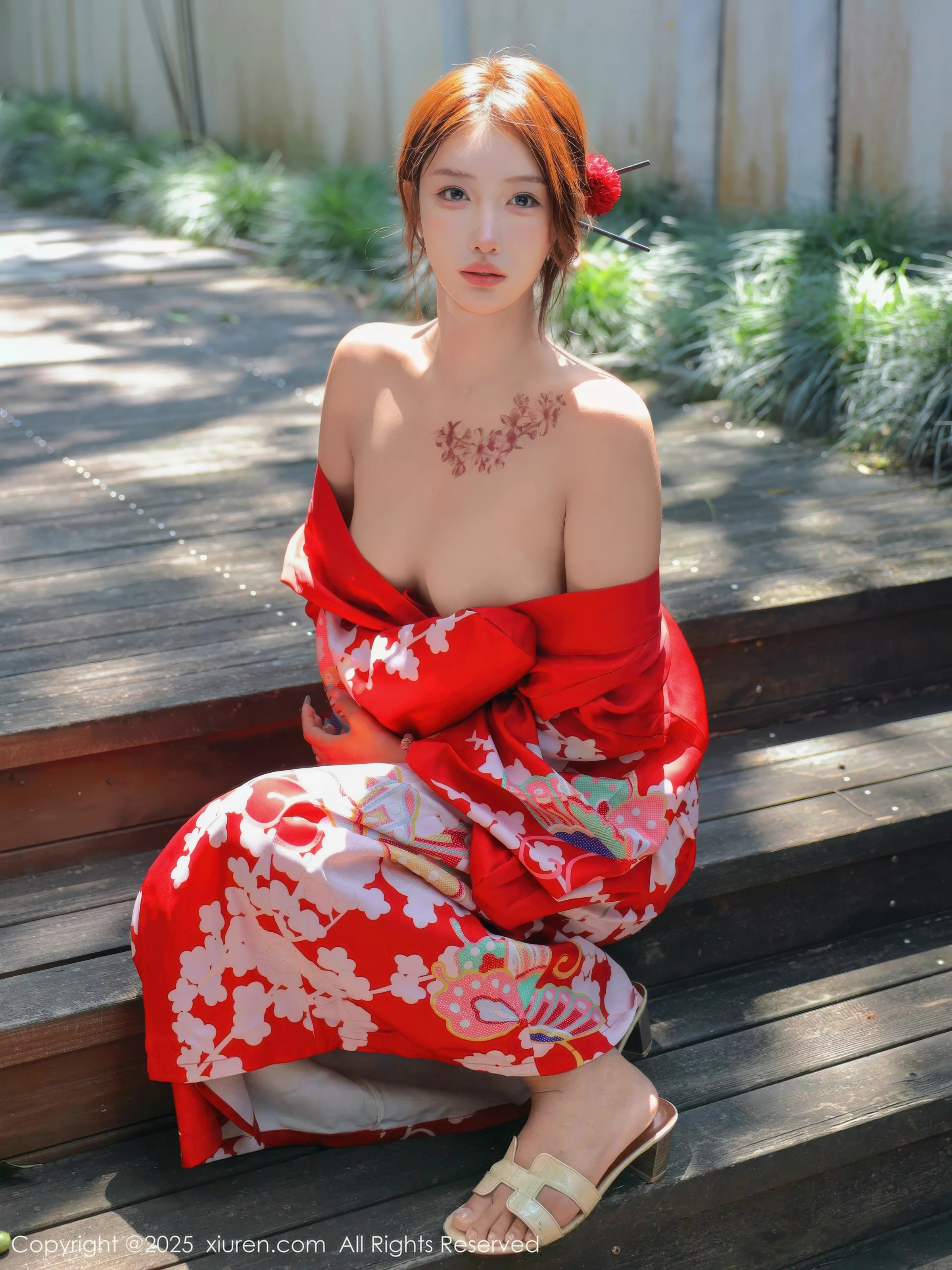 Xgyw.Org_[XiuRen秀人网]No.10683_模特金允希Yuki户外性感红色和服半脱秀完美身材惹火诱惑写真80P