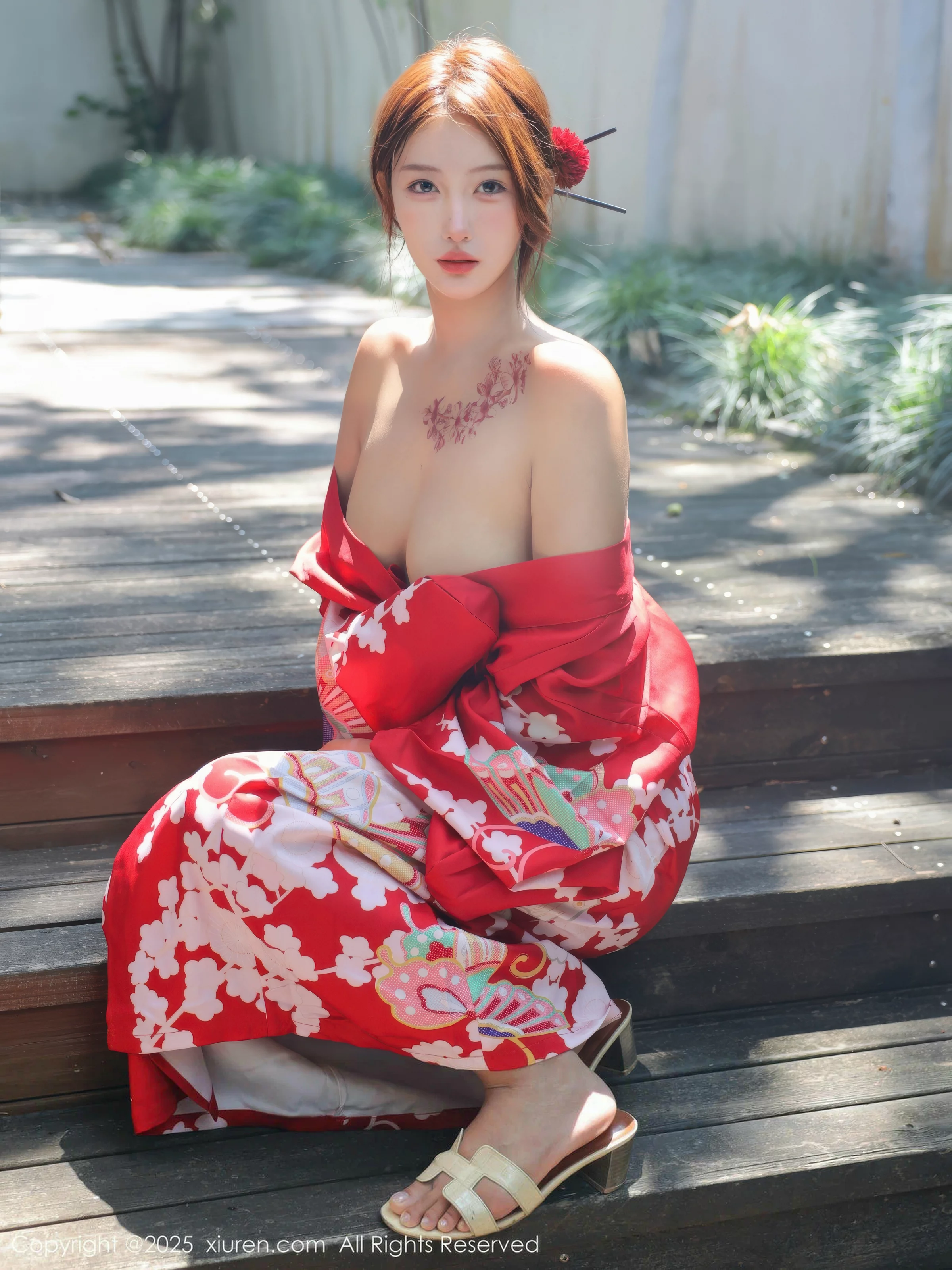 Xgyw.Org_[XiuRen秀人网]No.10683_模特金允希Yuki户外性感红色和服半脱秀完美身材惹火诱惑写真80P