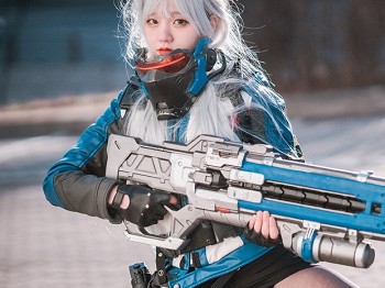[DJAWA]No.066_模特Jenny_Soldier：76主题户外美女战士装扮超薄黑丝诱惑写真15P