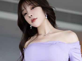[XiaoYu画语界]Vol.1140_女神徐莉芝Booty性感淡紫色连衣裙配超薄无内肉丝惹火诱惑写真87P